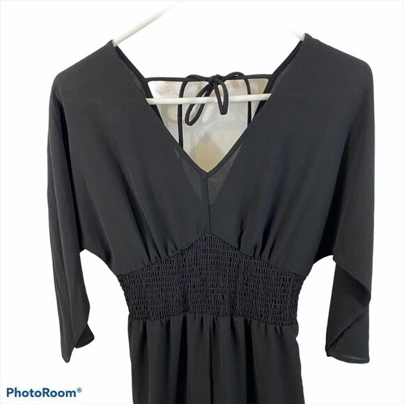 NWT Bepop Black Open Back Wide Leg Jumpsuit Small - Picture 4 of 11